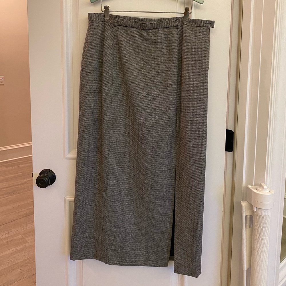 Grey Black Fitted Plaid High Waisted Collection Pencil Tube Skirt